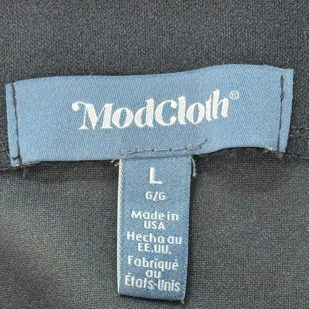 ModCloth Black Pinafore Overall Dress Adjustable Straps Size L - Picture 13 of 13